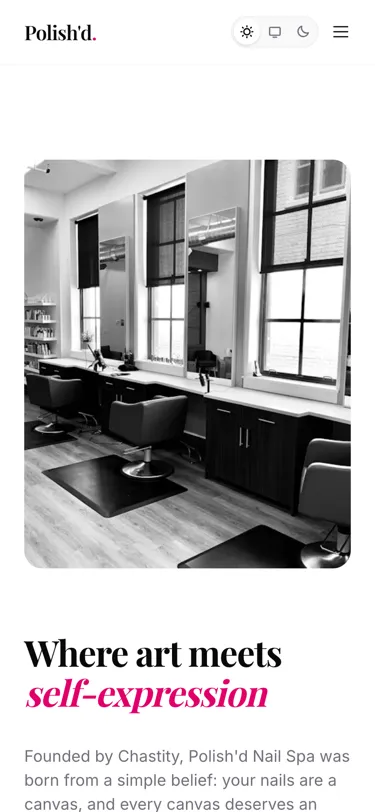 About page in light mode