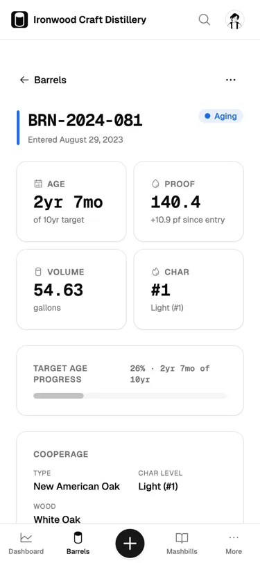 Barrel detail on mobile